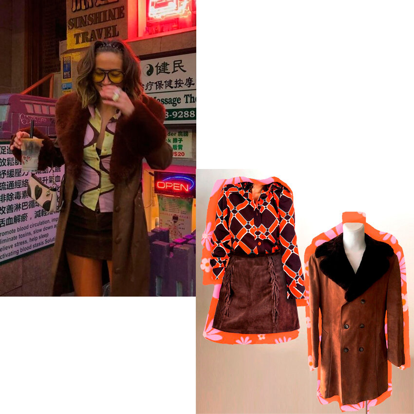 Etsy-vintage-70s-brown-tassel-suede-mini-skirt-orange-groovy-shirt-faux-fur-coat-2021-trend.jpg