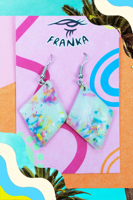Franka mini confetti recycled plastic earrings