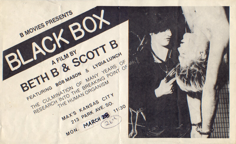 black box 1978 by beth b &amp; scott b starring Lydia Lunch