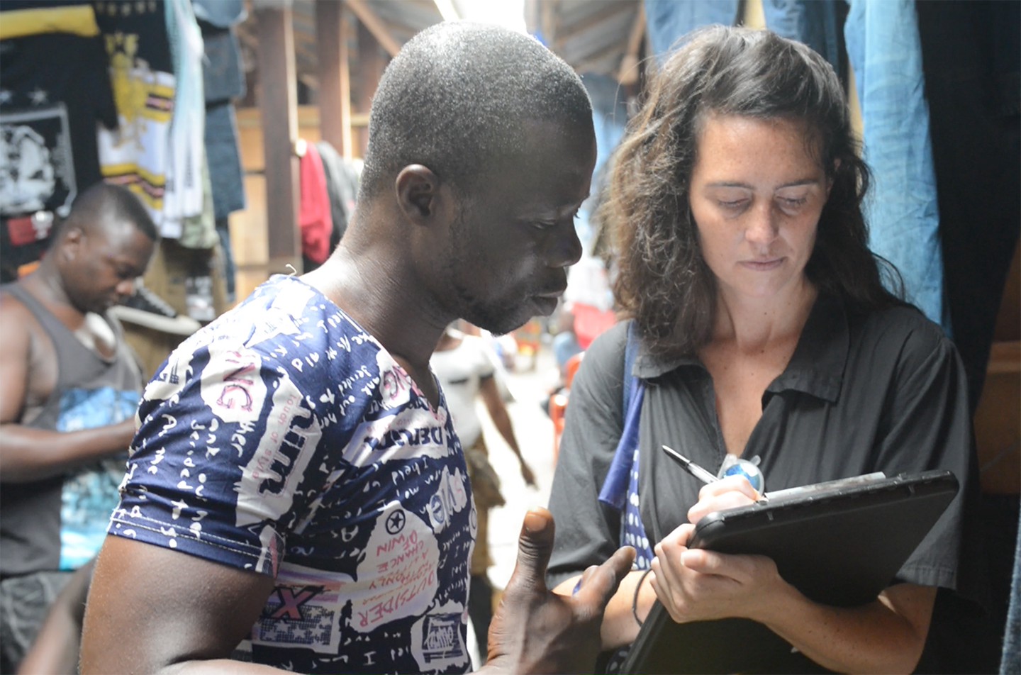 Liz Ricketts in Ghana marketplace