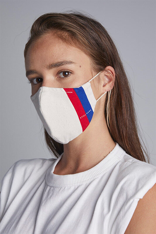 Still Here-New York - Still Here Masks - $20 or 3 for $50What we like:-A mix of organic and recycled cotton-Opening for filter-Cone shape for easy breathing