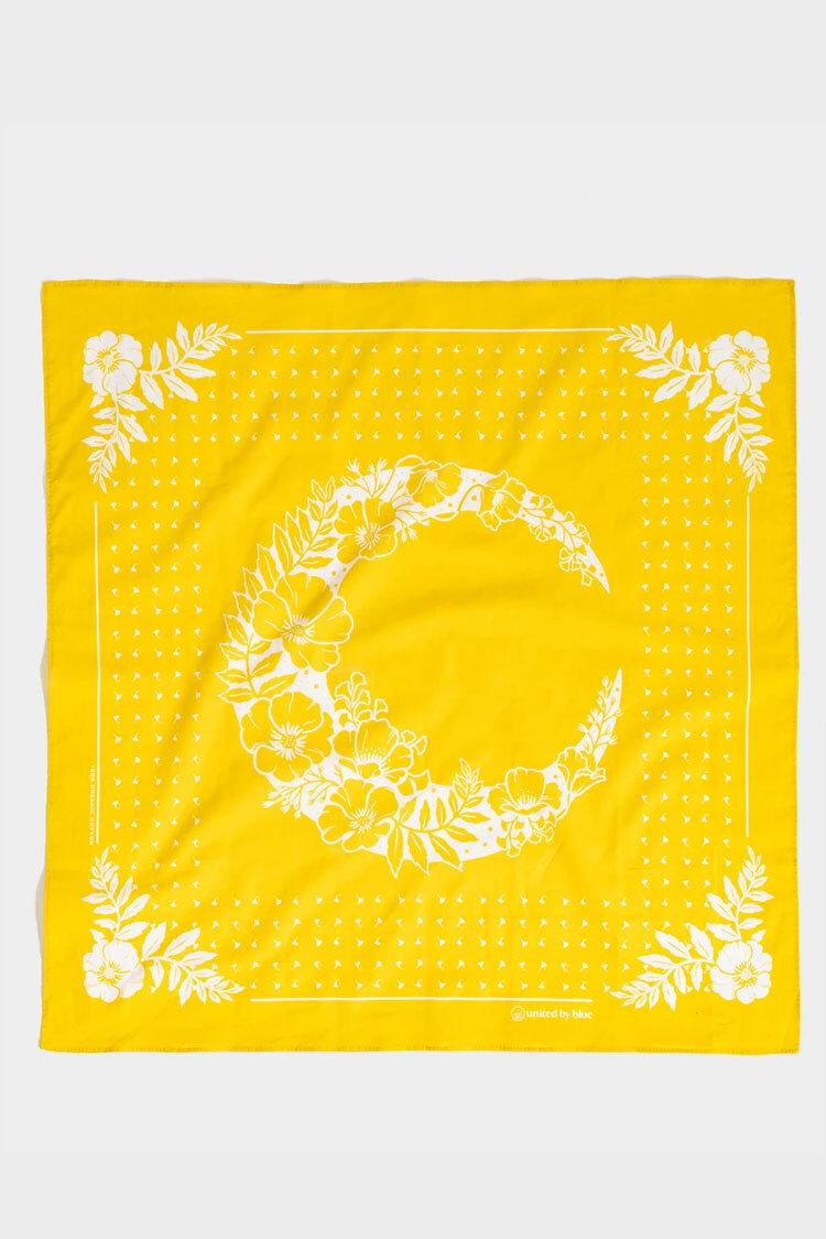 united by blue - Floral Crescent Bandana