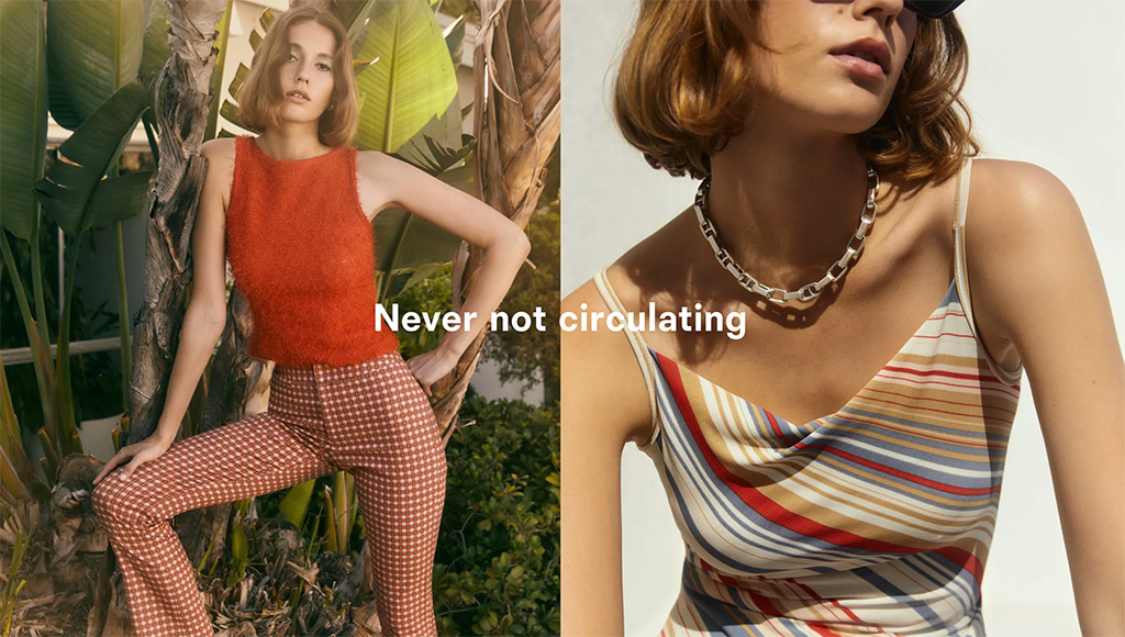Sustainable fashion brand Reformation's campaign to reuse secondhand fashion with ThredUP