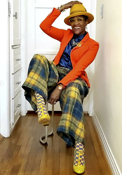 Thrift stylist and influencer Sabra shows you mixing colors and prints works great