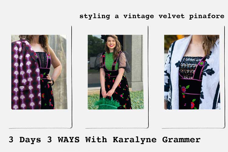 styling a velvet pinafore 3 ways