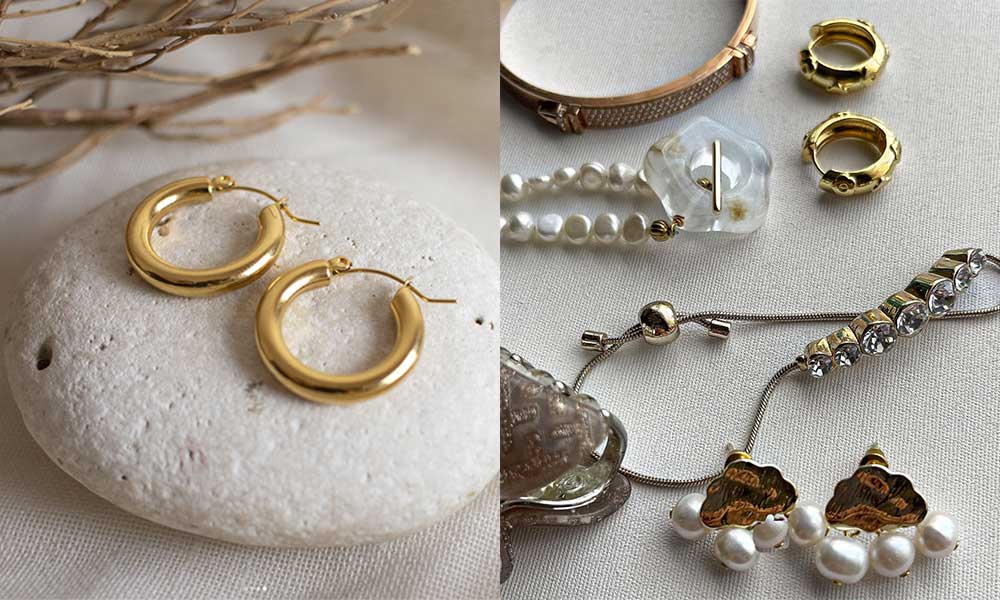 gold hoop earrings SiiZU jewelry