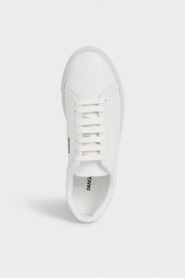Grape leather sneakers in white by Pangaia