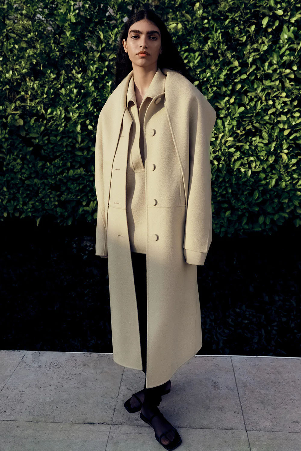 lambswool coat in cream by tove