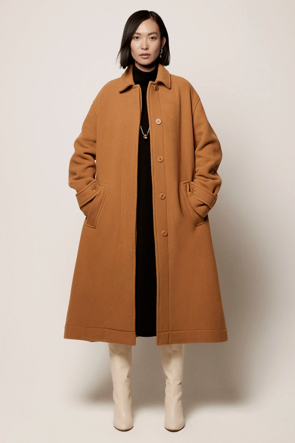 Another tomorrow wool coat oversized caramel colored