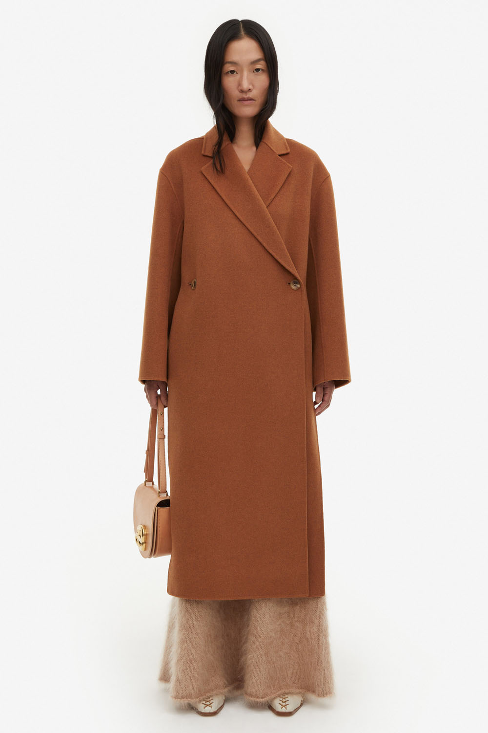 double breasted women's sustainable wool coat by malene birger