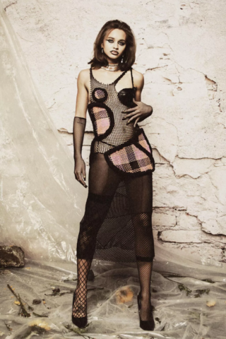 woman in mesh dress by Tara Babyon
