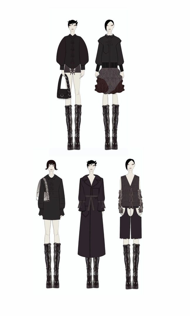 sketches of Helena Eisenhart Brooklyn fashion designer
