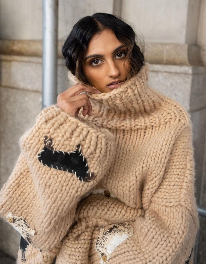 Model wears MELKE Sheep Sweater