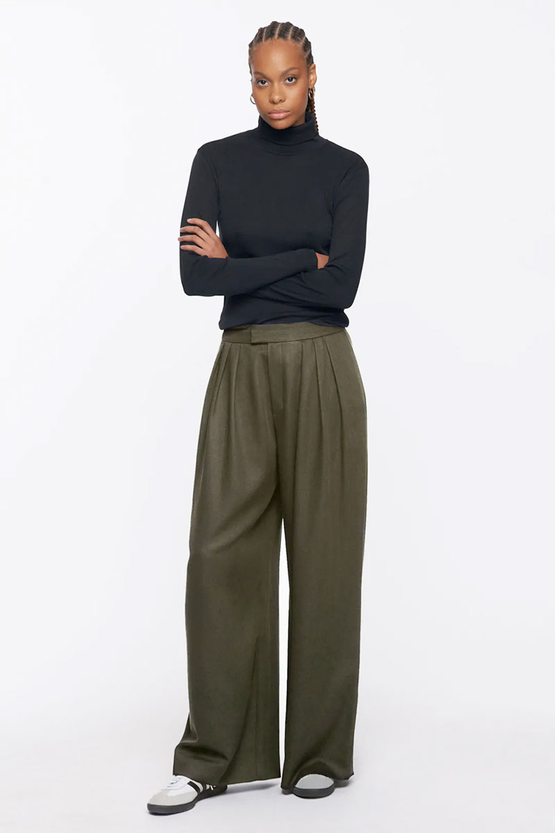 Kotn pleated green sustainable trousers