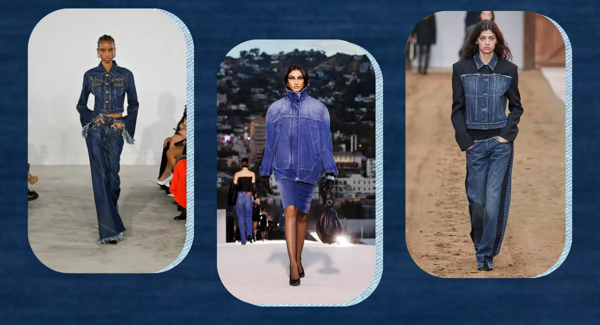 denim on denim is a major fall winter 2023 fashion trend