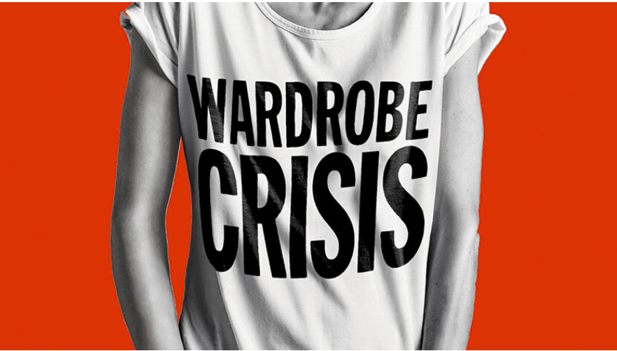 Wardrobe Crisis podcast logo t-shirt by Clare Press