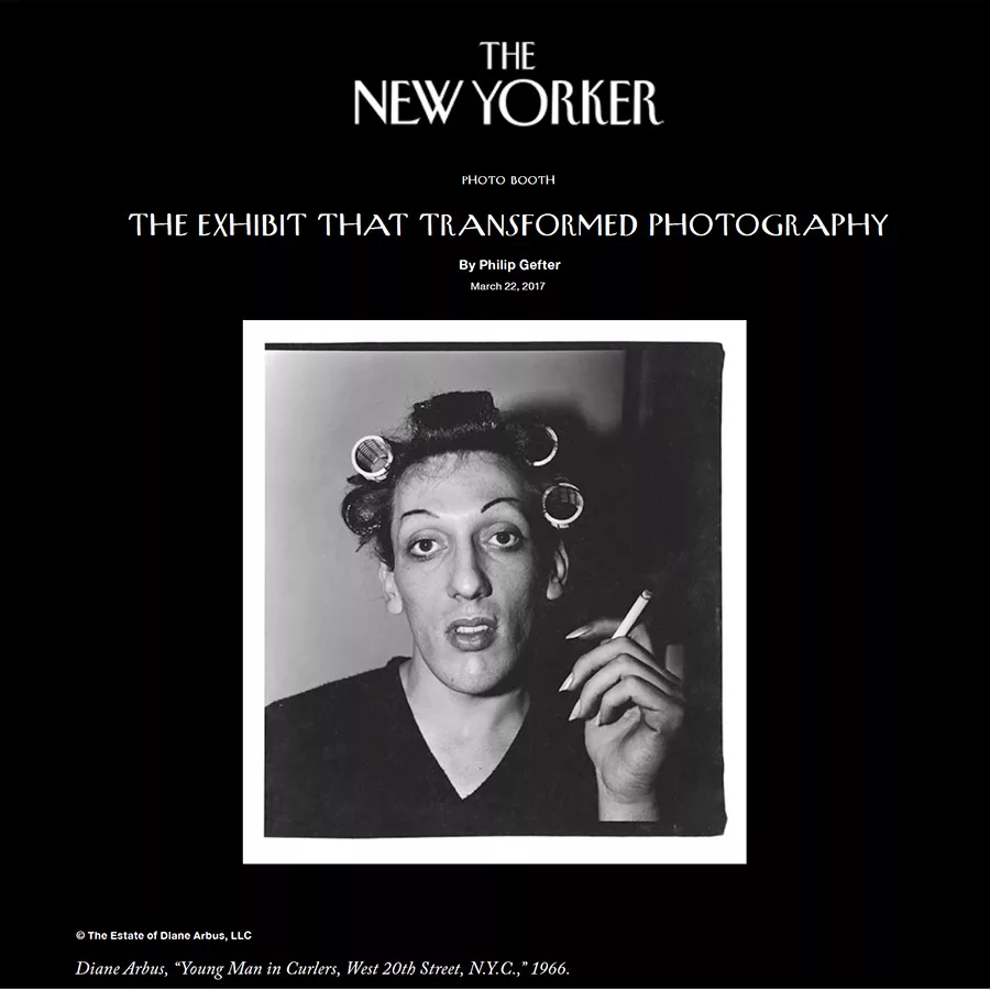 The New Yorker image from The exhibit that transformed photography of man in curlers by Diane Arbus