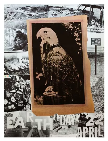 Earth day collage poster byRobert Rauschenberg from 1970
