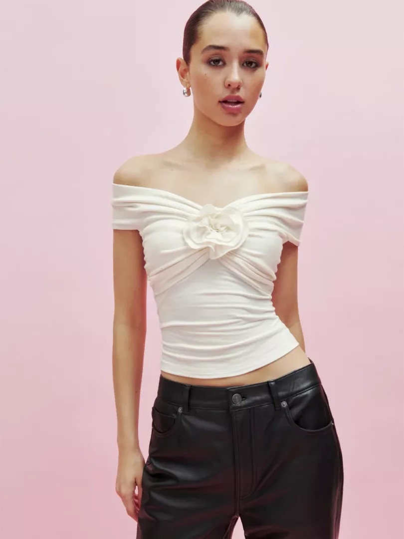 Reformation white off the shoulder top