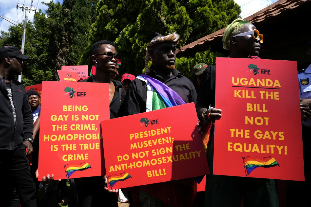 Protest against Uganda's anti-gay laws