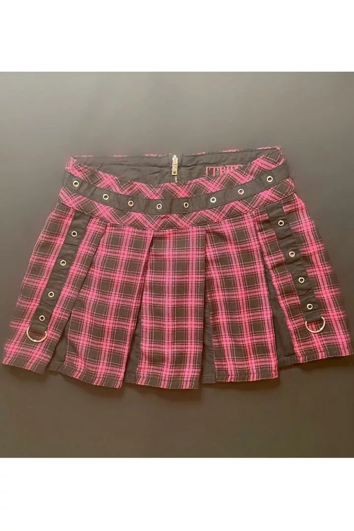 pink and black punk miniskirt