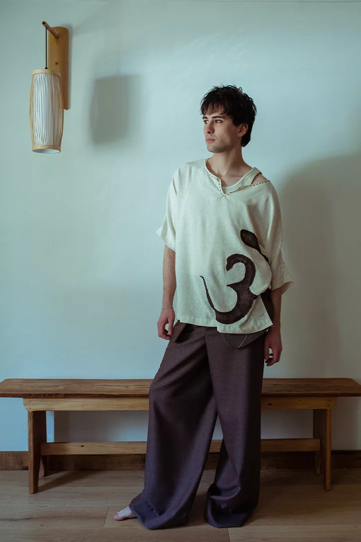 person in loose pants and tunic top from kindaflowerychild - mimi na's BFA collection