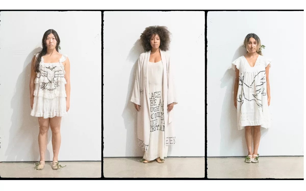Imitation of Christ, Tara Subkoff Spring 24. 3 looks in white about peace